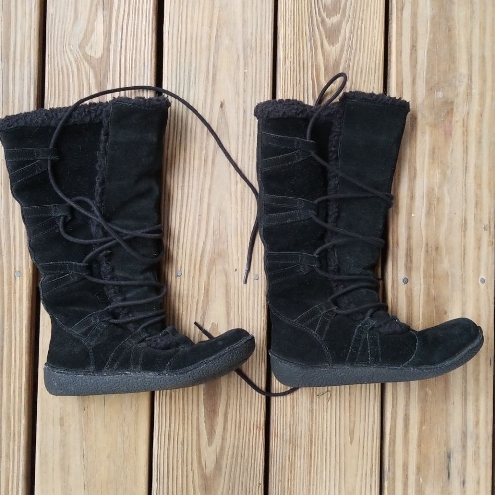 Rocket Dog lace up black suede  boots size 7 tall